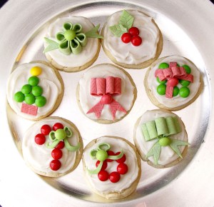 Candy Decorated Christmas Sugar Cookies from Jamie Cooks It Up