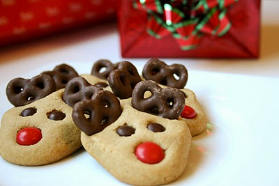 Peanut Butter Reindeer Cookies from Bakergirl at BuddingBaketress.blogspot.com