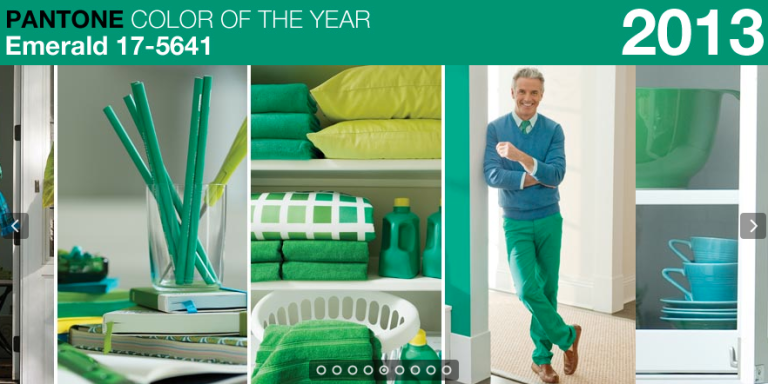 "Lively. Radiant. Lush… A color of elegance and beauty that enhances our sense of well-being, balance and harmony." Click image for EMERALD design ideas and see how this elegant jewel-toned color will used in design palettes coming your way.